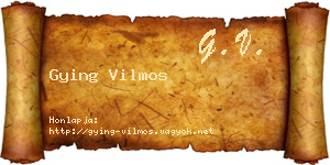 Gying Vilmos névjegykártya
